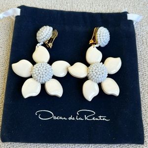 Oscar de la Renta clip on earrings